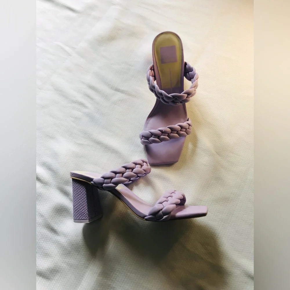 Dolce vita Braided Strap Block Heel Sandals -‎ Purple